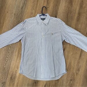 Blue and White Striped Men's Shirt